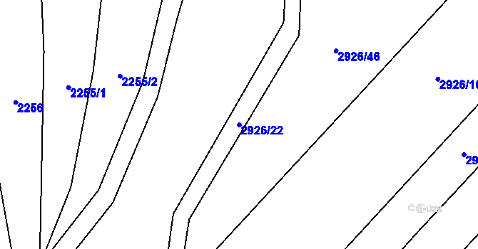 Parcela st. 2926/22 v KÚ Hrubá Vrbka, Katastrální mapa