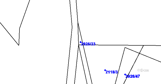 Parcela st. 2926/23 v KÚ Hrubá Vrbka, Katastrální mapa