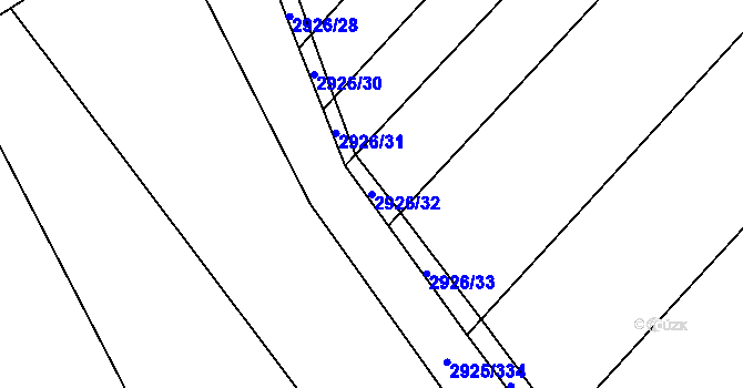 Parcela st. 2926/32 v KÚ Hrubá Vrbka, Katastrální mapa