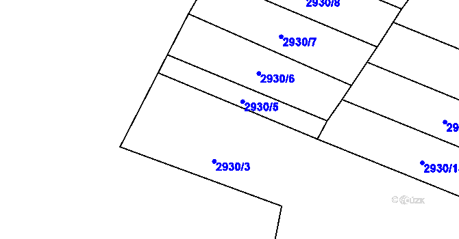 Parcela st. 2930/4 v KÚ Hrubá Vrbka, Katastrální mapa