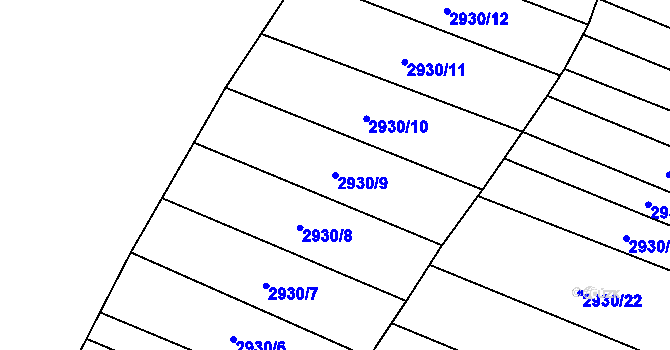Parcela st. 2930/9 v KÚ Hrubá Vrbka, Katastrální mapa