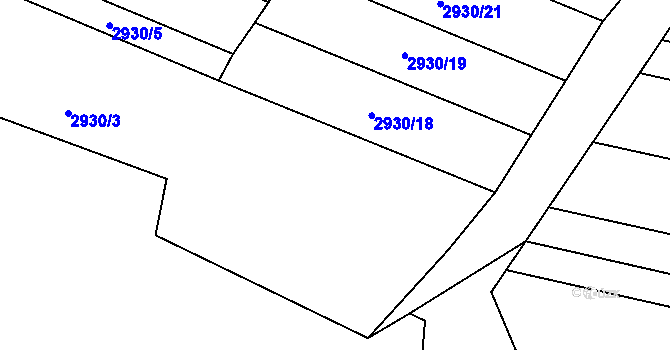 Parcela st. 2930/16 v KÚ Hrubá Vrbka, Katastrální mapa