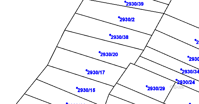 Parcela st. 2930/20 v KÚ Hrubá Vrbka, Katastrální mapa