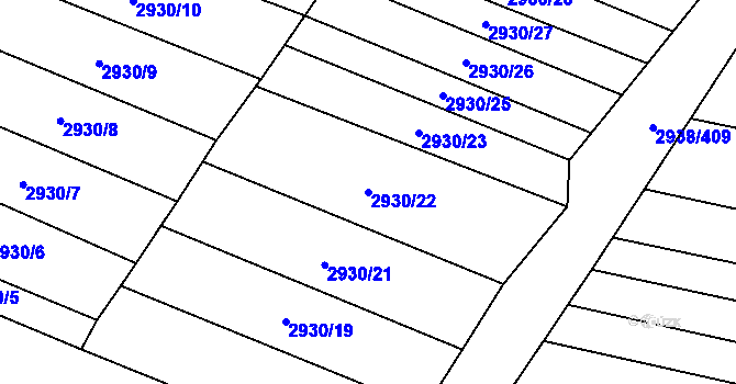 Parcela st. 2930/22 v KÚ Hrubá Vrbka, Katastrální mapa