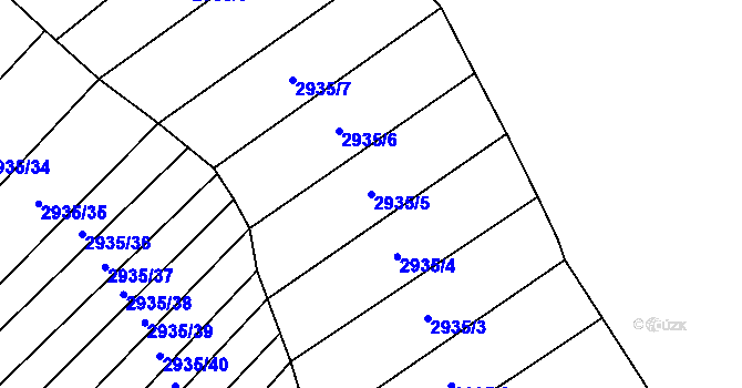 Parcela st. 2935/5 v KÚ Hrubá Vrbka, Katastrální mapa