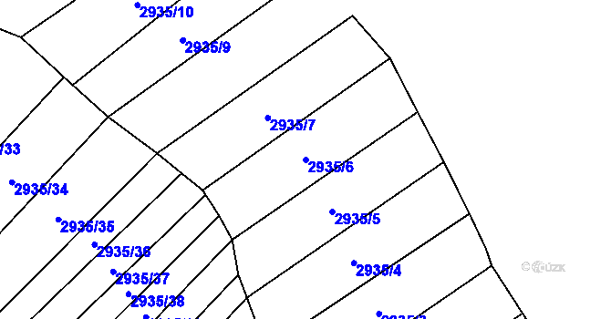 Parcela st. 2935/6 v KÚ Hrubá Vrbka, Katastrální mapa