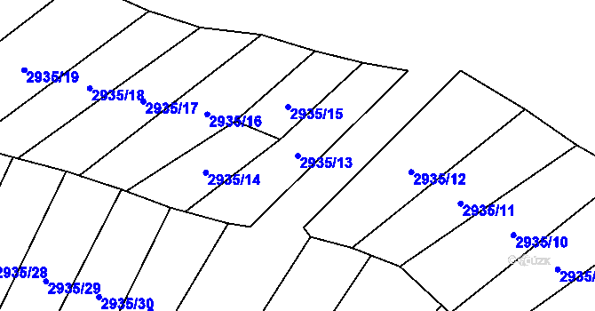 Parcela st. 2935/13 v KÚ Hrubá Vrbka, Katastrální mapa