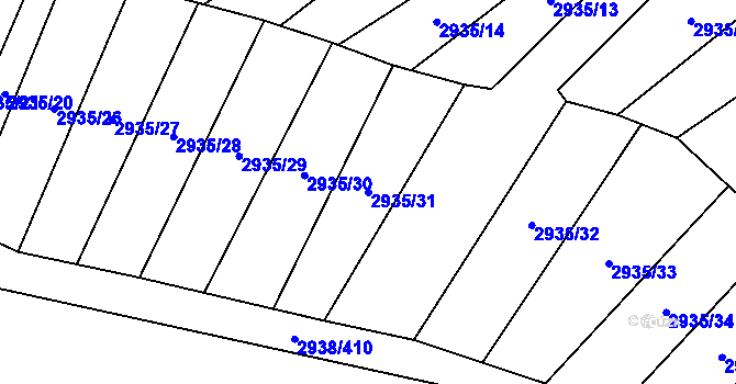 Parcela st. 2935/31 v KÚ Hrubá Vrbka, Katastrální mapa