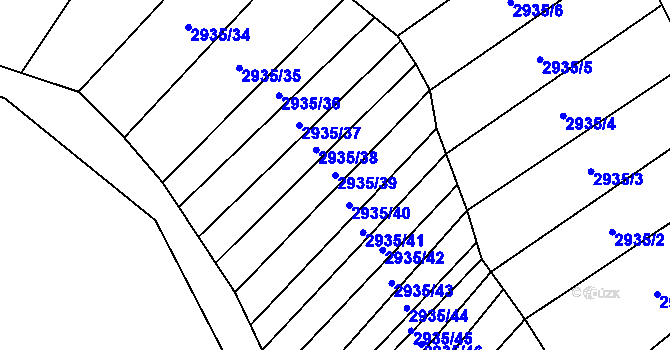 Parcela st. 2935/39 v KÚ Hrubá Vrbka, Katastrální mapa