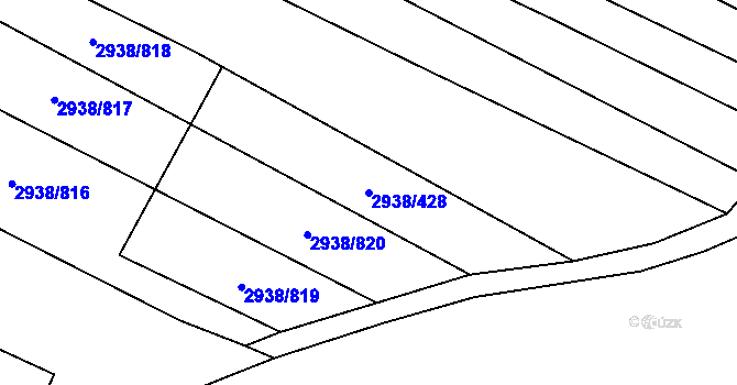 Parcela st. 2938/428 v KÚ Hrubá Vrbka, Katastrální mapa