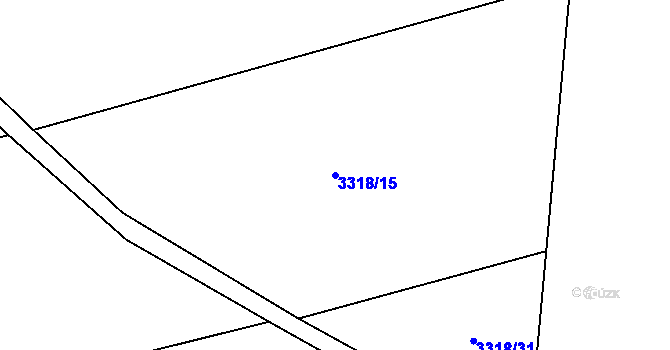 Parcela st. 3318/15 v KÚ Hrubá Vrbka, Katastrální mapa