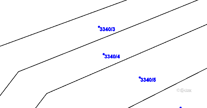 Parcela st. 3340/4 v KÚ Hrubá Vrbka, Katastrální mapa