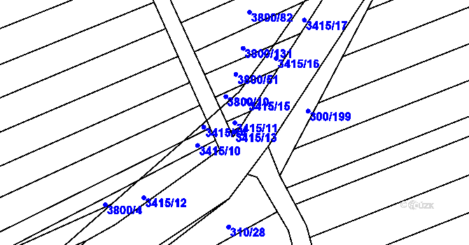 Parcela st. 3415/11 v KÚ Hrubá Vrbka, Katastrální mapa