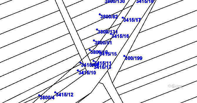 Parcela st. 3415/15 v KÚ Hrubá Vrbka, Katastrální mapa