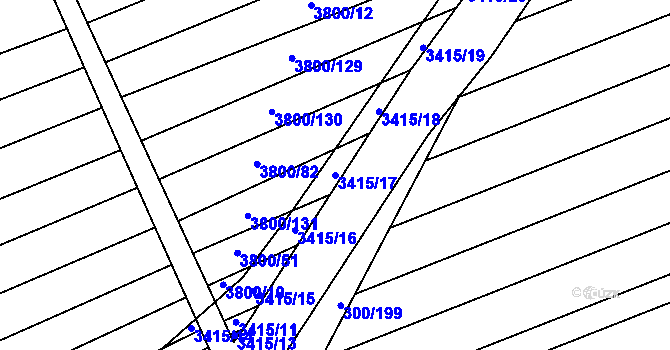 Parcela st. 3415/17 v KÚ Hrubá Vrbka, Katastrální mapa