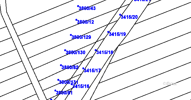 Parcela st. 3415/18 v KÚ Hrubá Vrbka, Katastrální mapa
