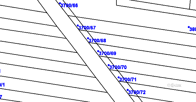 Parcela st. 3700/69 v KÚ Hrubá Vrbka, Katastrální mapa