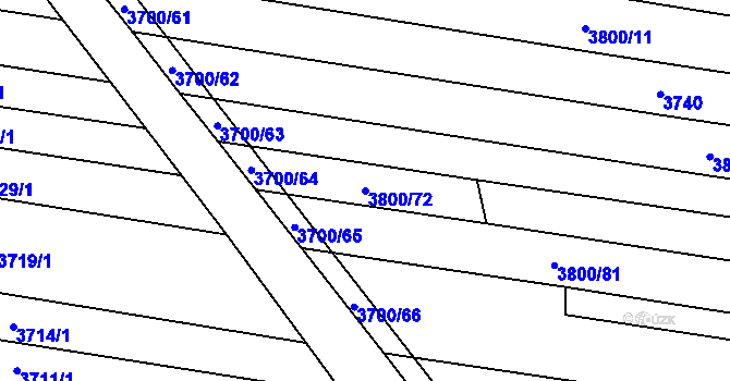 Parcela st. 3800/72 v KÚ Hrubá Vrbka, Katastrální mapa