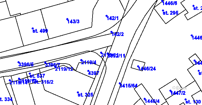Parcela st. 2119/11 v KÚ Hrubá Vrbka, Katastrální mapa