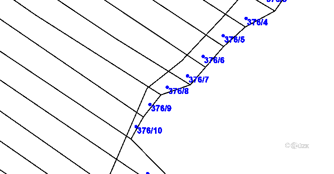 Parcela st. 376/8 v KÚ Hrubšice, Katastrální mapa