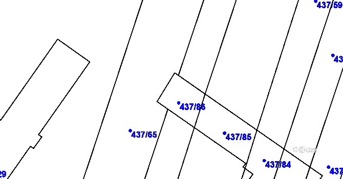 Parcela st. 437/87 v KÚ Hrubšice, Katastrální mapa