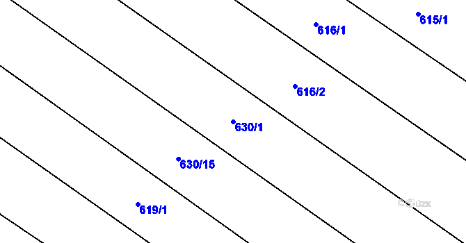 Parcela st. 630/1 v KÚ Hrubý Jeseník, Katastrální mapa
