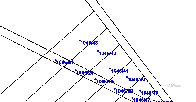 Parcela st. 1046/42 v KÚ Hrubý Jeseník, Katastrální mapa