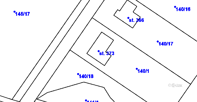 Parcela st. 373 v KÚ Hrubý Jeseník, Katastrální mapa