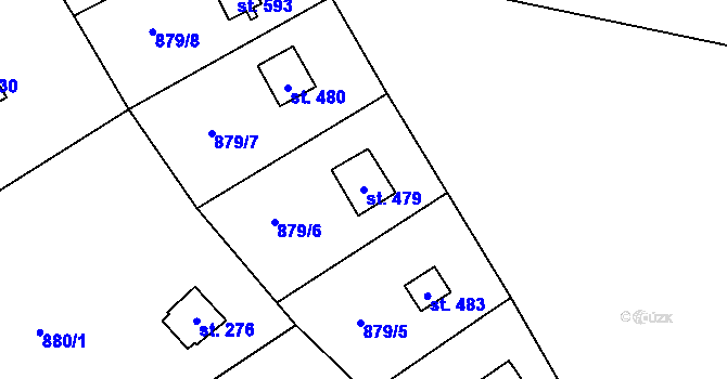 Parcela st. 479 v KÚ Hrusice, Katastrální mapa