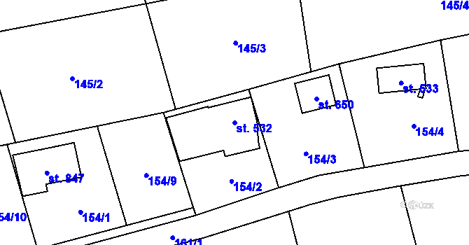 Parcela st. 532 v KÚ Hrusice, Katastrální mapa
