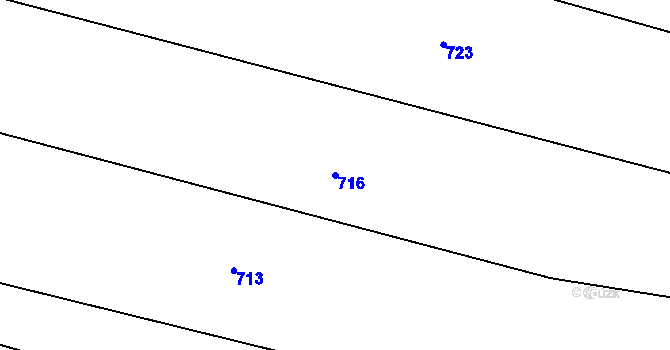 Parcela st. 716 v KÚ Hrusice, Katastrální mapa