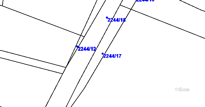 Parcela st. 2244/17 v KÚ Hrusice, Katastrální mapa