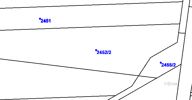 Parcela st. 2452/2 v KÚ Hruška, Katastrální mapa