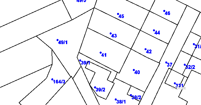 Parcela st. 41 v KÚ Henčov, Katastrální mapa