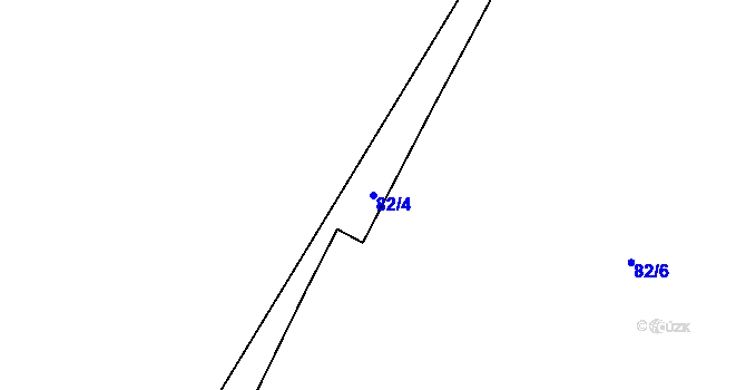 Parcela st. 82/4 v KÚ Henčov, Katastrální mapa