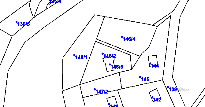 Parcela st. 146/2 v KÚ Henčov, Katastrální mapa