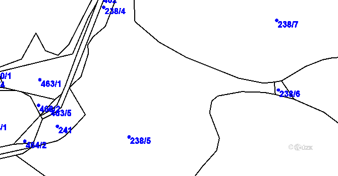 Parcela st. 238/5 v KÚ Henčov, Katastrální mapa