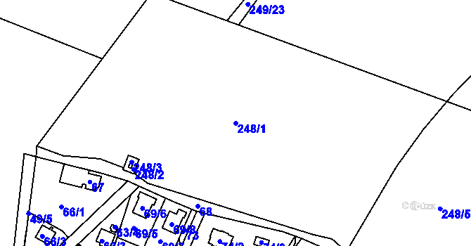 Parcela st. 248/1 v KÚ Henčov, Katastrální mapa