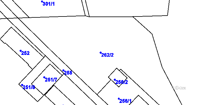 Parcela st. 262/2 v KÚ Henčov, Katastrální mapa