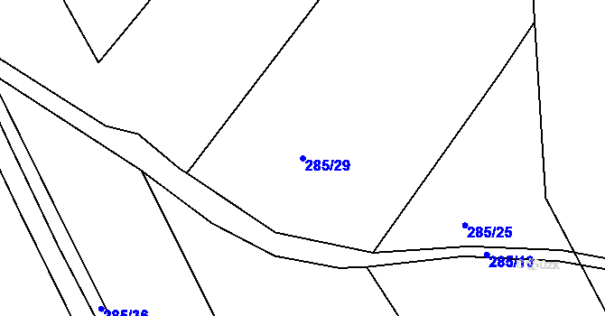 Parcela st. 285/29 v KÚ Henčov, Katastrální mapa