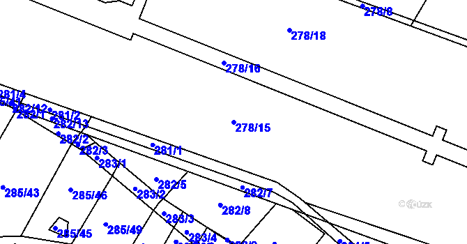 Parcela st. 278/15 v KÚ Henčov, Katastrální mapa