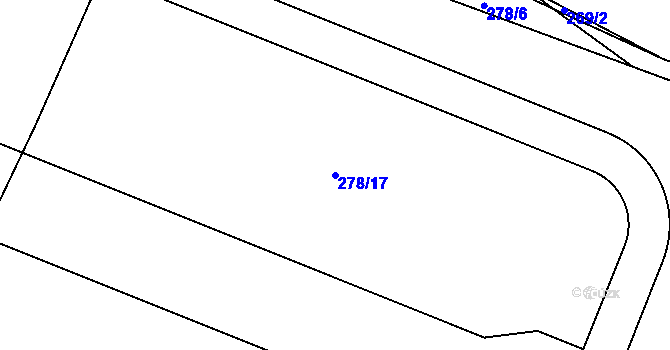 Parcela st. 278/17 v KÚ Henčov, Katastrální mapa