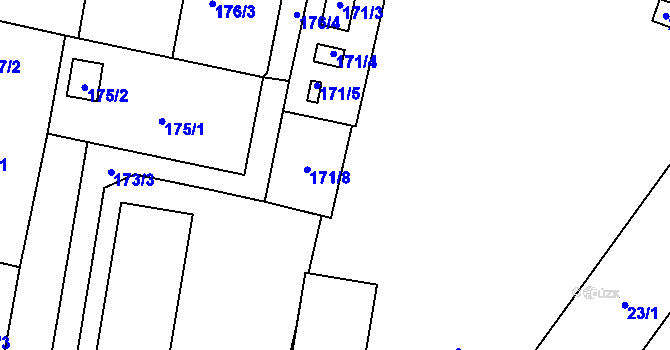 Parcela st. 24/20 v KÚ Hruškové Dvory, Katastrální mapa
