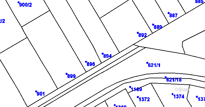 Parcela st. 894 v KÚ Hrušky, Katastrální mapa