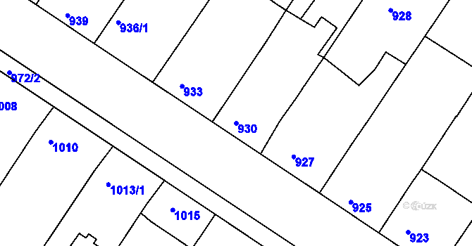 Parcela st. 930 v KÚ Hrušky, Katastrální mapa