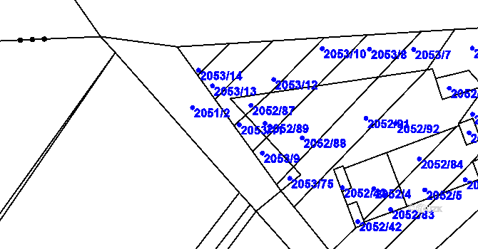 Parcela st. 2053/11 v KÚ Hrušky, Katastrální mapa