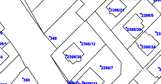 Parcela st. 2396/12 v KÚ Hrušky, Katastrální mapa