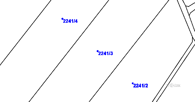Parcela st. 2241/3 v KÚ Hrušky, Katastrální mapa