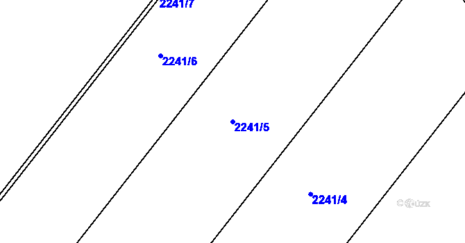 Parcela st. 2241/5 v KÚ Hrušky, Katastrální mapa