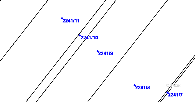 Parcela st. 2241/9 v KÚ Hrušky, Katastrální mapa